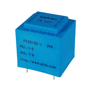 YHDC 3VA min Typ PCB Schweiß isolation EI Leistungs transformator PE2818S-I mit 110V/220V/230V/380V Primärspannung