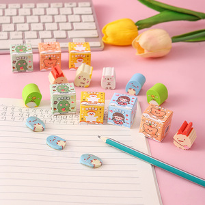 Gomme à effacer mignonne en forme de boulette de dessin animé, petite gomme à effacer en PVC pour étudiants - Product Image 1