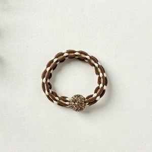 Rhinestone Braided Hair <b>Ties</b> High Elasticity Nylon Weaving Casual Headdress White Light <b>Brown</b> Dark <b>Brown</b> Black - Product Image 3