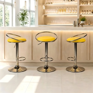 <span class=keywords><strong>Tabouret</strong></span> <span class=keywords><strong>de</strong></span> <span class=keywords><strong>bar</strong></span> moderne jaune en métal chromé, pivotant et réglable en hauteur, pour cuisine, café, pub, bistrot, mobilier <span class=keywords><strong>de</strong></span> <span class=keywords><strong>bar</strong></span> - Product Image 2
