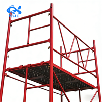Plateforme d'échafaudage en poutre H rouge avec dispositif de levage électrique, idéale pour la construction extérieure et l'utilisation moderne