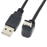 Câble d'extension de données USB 3.1 Type-C vers USB 2.0 en cuivre pur, coudé à 90 degrés (haut/bas), pour microphone et haut-parleur