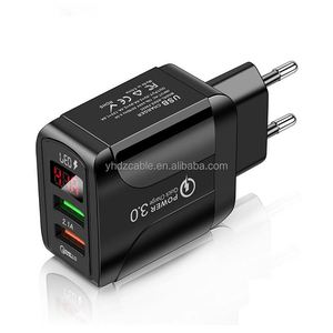 Dual <b>USB</b> Fast Charger with Digital Display Smart Travel Charger <b>Adapter</b> Compatible with US/EU/UK <b>Plugs</b> for Phones Tablets - Product Image 6