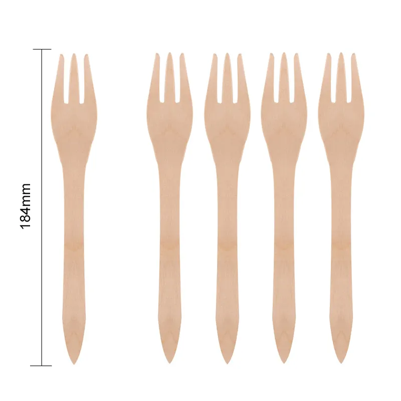 100 % Birkenholz 18 cm umweltfreundliches Holzbesteck Einweg-Holzgabel