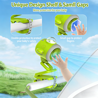 Kipas Kereta Dorong Bayi Mini dengan Speaker, Lampu RGB, Desain Jepit Cakar Gurita, Baterai Isi Ulang 5000mAh, untuk Mobil dan Luar Ruangan