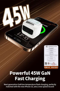 Cargador HYTO AI Speech Dual Tipo C de 45W GaN, Enchufe Plegable, Carga Rápida, <span class=keywords><strong>Mini</strong></span> <span class=keywords><strong>Adaptador</strong></span> de Corriente con Luz Nocturna para iPhone 17 - Product Image 2