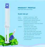 Gel blanchissant pour les dents à usage commercial RIJIE SMILE, efficace et professionnel, saveur menthe, double seringue, 0,1%-38% de peroxyde d'hydrogène