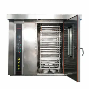 16/32/64 bandejas pan comercial máquina para hornear alimentos/panadería estante rotatorio grande horno fábrica precio barato