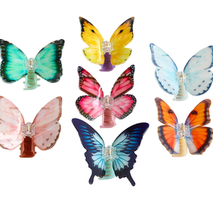 Pinza de Pelo Estilo Francés con Diseño de Mariposa, Multicolor, con Estampados de Animales, Accesorios de Moda para el Cabello de Primavera/Verano para Mujeres y Adolescentes - Product Image 1