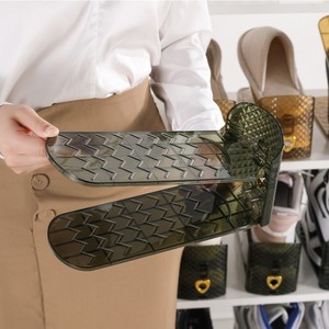 Minimalist Luxury Shoe Organizer 2 Tier Standing Portable Green Gold White Shoe Rack Tray For Closet Storage - Product Image 1