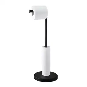 Beelee Metal SUS304 Stainless Steel Free Standing Toilet Paper Holder Floor Stand Tissue Roll Holder