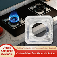Protège-cuisinière jetable en aluminium de 8,5 pouces, résistant à l'huile, pour cuisinière à gaz, tapis de protection de cuisine, conteneur de nettoyage
