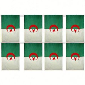 ธงโพลีเอสเตอร์จากผู้ผลิตโดยตรง ธงแอลจีเรียแบบเส้นพร้อมสายแขวน คุณภาพพรีเมียม ทนทานต่อการซีดจาง เหมาะสำหรับงานอีเว้นท์ - Product Image 1