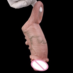 -G1301 Wearable Hollow Realistic Penis Sleeves Sex Toy Men's Penis Cover Adult Sex Toy Stretchable <b>Silicone</b> Cover - Product Image 3