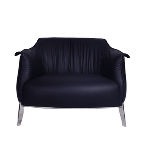 Modernos muebles de diseño Poltrona Frau Archibald Silla de salón gran confort de reproducción en la parte superior de la anilina de cuero negro - Product Image 1