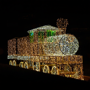 Motif lumineux de train de Noël LED imperméable pour extérieur, motif 3D pour décoration de Noël en extérieur - Product Image 1