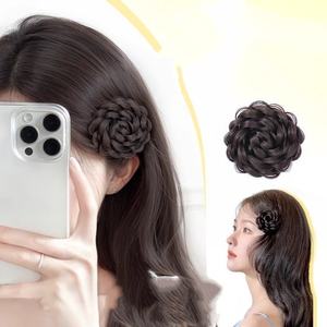 Elegante Accesorio para el <span class=keywords><strong>Cabello</strong></span> <span class=keywords><strong>con</strong></span> Clip <span class=keywords><strong>de</strong></span> Flor Rosa para <span class=keywords><strong>Moño</strong></span>, Estilo Princesa, Peluca Resistente al Calor - Product Image 3