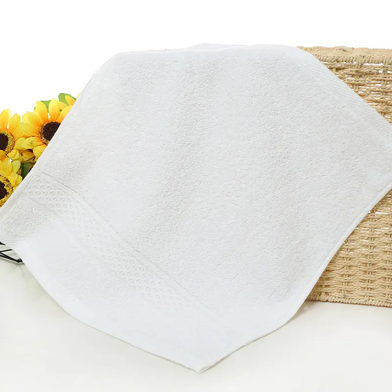 cotton white custom face towel personalized towel 35x35 small salon hotel washcloth 100%cotton face towel square