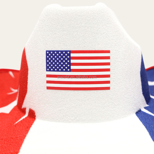 Sombrero de Vaquero Personalizado con Borde Ancho de Fieltro, Diseño de Bandera, para Animadores de Equipos Nacionales, con Patrón Personalizable - Product Image 3