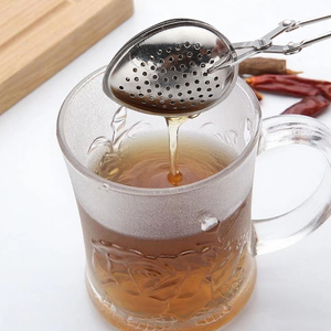 FANGYUAN özel ucuz kabuk kalp altın kaplama Metal paslanmaz çelik gevşek yaprak örgü çay topu çay demlik süzgeç kolu ile - Product Image 2