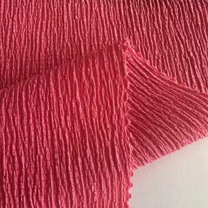 Custom Knitted Stretchy Crinkle Jersey Fabric Elastic 4%spandex 96% Polyester Crepe Fabric For Dress