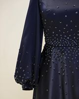 Robe de Dubaï 2026 pour l'Aïd, élégante et raffinée, avec design perlé, Abaya ouverte tendance, magnifique robe de l'Aïd pour jeune fille musulmane