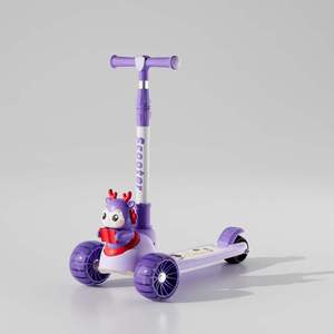 สกู๊ตเตอร์เด็ก 3 ล้อ พร้อมไฟฉาย PU 3 in <span class=keywords><strong>1</strong></span>  แบบเข็น  พร้อมเสียงเพลง - Product Image 6