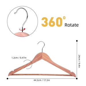 Perchas de Cedro Aromático, Perchas de Madera Roja Natural, Logotipo Personalizado, Precio de Fábrica al por Mayor, con Muescas, Barra para Pantalones, Traje, Abrigo, Camisa - Product Image 2