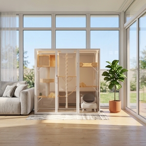 Villa pour chat de haute qualité, cage panoramique pour chat d'intérieur en bois massif de luxe, toutes saisons - Product Image 2
