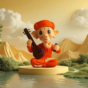 Figurine décorative Ganesha à tête oscillante avec motif de divinité hindoue traditionnelle pour la décoration intérieure, les cadeaux et l'affichage religieux - Product Image 6