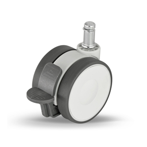 Rueda Giratoria Doble para Uso Médico, 3 Pulgadas, de Goma Suave TPR, con Doble Rodamiento de Bolas, Bloqueo Central - Product Image 3