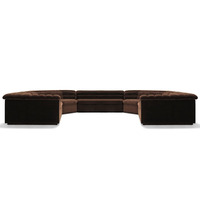 Braunes Samt-U-förmiges Modulsofa 5-teiliges Set, Modernes Ecksofa für Wohnzimmer, Zeitgenössisches Samtsofa für Zuhause und Villa
