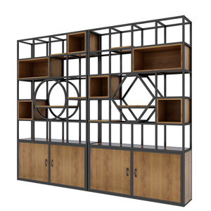 Display grandi piante da <span class=keywords><strong>doccia</strong></span> armadio portaoggetti artistico libreria in legno con struttura in ferro libreria di Design - Product Image 5