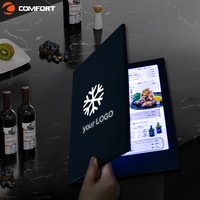 Menu de restaurant personnalisé avec impression de logo, porte-menu en acrylique, insert pour menu de restaurant, menu en cuir LED