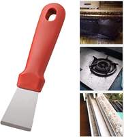 Spatule de nettoyage à manche en plastique, écologique, pour plancha Blackstone, grattoir de barbecue extérieur en acier inoxydable