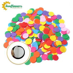 100% Polyester Thân Thiện Với Môi Trường 1 "Hỗn Hợp Màu 2Mm Độ Dày Tự Dính Circles Felt Vải Die Cắt Hình Dạng Cho Các Dự Án Thủ Công