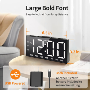 شاشة متدرجة <span class=keywords><strong>7</strong></span> ألوان منبهات مزدوجة و 9 دقائق شاشة غفوة منبه ساعة إلكترونيات استهلاكية متغيرة الألوان - Product Image 3
