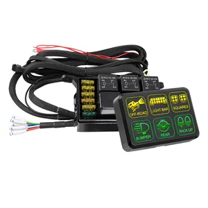 Toggle Light Mode 12V Green Backlit Off Yellow Backlit On 6 Gang Switch Panel Waterproof