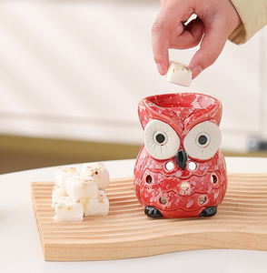 Réchauffeur de cire de hibou en céramique brûleur d'huile essentielle brûleur de cire chauffe-plat en céramique diffuseur d'arôme d'encens - Product Image 3