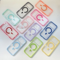 Vente en gros d'usine pour iPhone 17 Pro Max, charge sans fil magnétique, coques de téléphone portable colorées deux en un, TPU transparent, TPE coloré