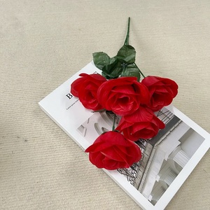 5-đầu lụa mộ hoa nhân tạo bó hoa trang trí tang Lễ Nghĩa trang vàng mã hiển thị cho tốt nghiệp của mẹ ngày lá hình dạng - Product Image 4