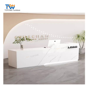 Mostrador de recepción resistente y duradero, mostrador de recepción blanco para salón, recepción de spa - Product Image 4
