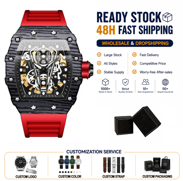 Luxury Men's Mechanical Watches Water Resistant Automatic Movement 42mm Case Coated Glass Silicone Strap Luminous Watch