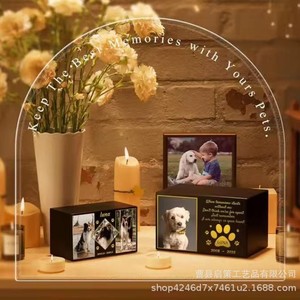 Wooden Pet <b>Urn</b> Rectangle Airtight Cremation Box For Dogs And <b>Cats</b> Memorial Keepsake With Photo Display Shandong Made - Product Image 1
