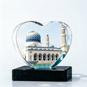 Cœur en cristal K9 <span class=keywords><strong>Amour</strong></span> éternel - Souvenir gravé au laser 3D pour les couples, cadeau d'anniversaire et de mariage - Product Image 2