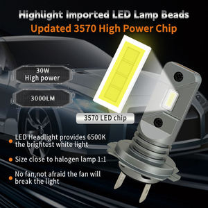 EVITEK D9 H7 หลอดไฟหน้า LED มินิไร้สาย 30W 3000LM 6500K CSP สำหรับไฟหน้ารถออโต้ไดโอดโคมไฟ H7 เทอร์โบ LED 12V รถยนต์ - Product Image 3