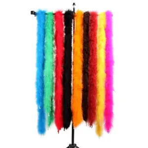 Venta al por mayor, Boa de plumas de marabú de varios colores de 40g, Boa de plumas de marabú de pavo de 2 metros para decoración de ropa de Carnaval