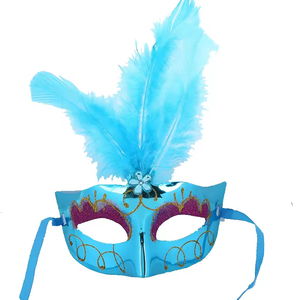 Maschera con Piume Luminose LED Multicolore Personalizzata Direttamente dalla Fabbrica per Mardi Gras, Mascherata, <span class=keywords><strong>Halloween</strong></span>, Cosplay, Forniture per Feste in <span class=keywords><strong>Costume</strong></span> - Product Image 2