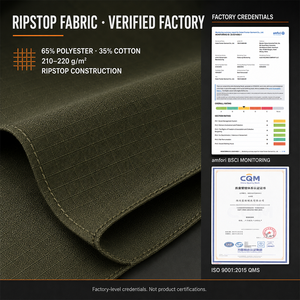 Wholesale Custom Ripstop Tactical Cargo Pants Men, <strong>Waterproof</strong> Breathable 65/35 Poly Cotton Combat <strong>Trousers</strong> with Knee Pads, OEM - Product Image 5