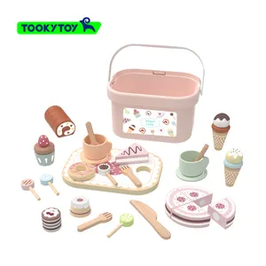 Children's Afternoon Tea Simulation Pastry Cutting Happy Birthday Gift Household Kitchen Toys Afternoon Tea Set